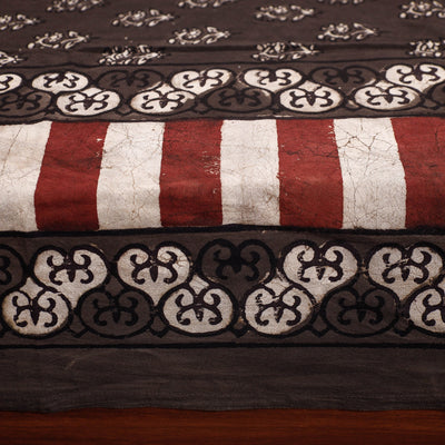 Brown - Pipad Block Printed Cotton Single Bed Cover with Pillow Covers (90 x 60 in)
