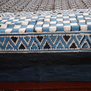 Brown - Pipad Block Printed Cotton Double Bed Cover with Pillow Covers (108 x 90 in)