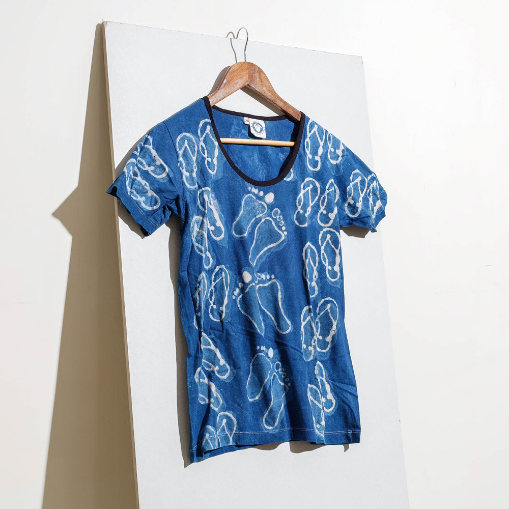 Bindaas Block Art Printed Cotton Women Round Neck T-shirt 87