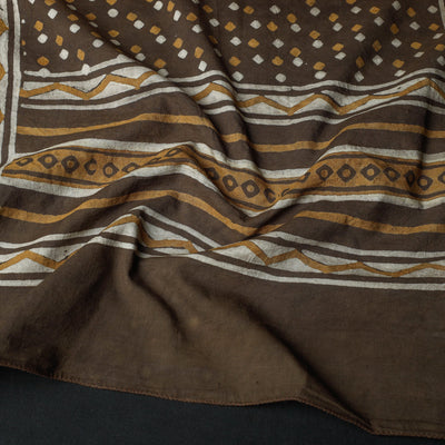 Brown - Akola Block Printed Cotton Stole