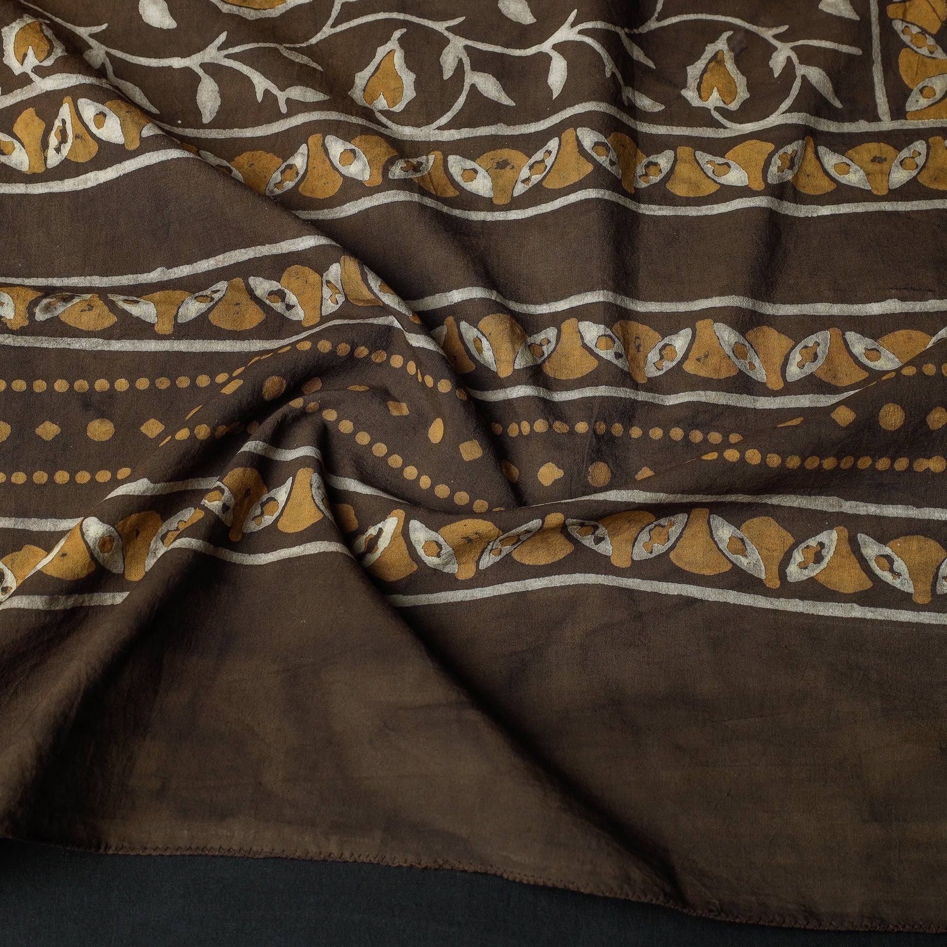Brown - Akola Block Printed Cotton Stole