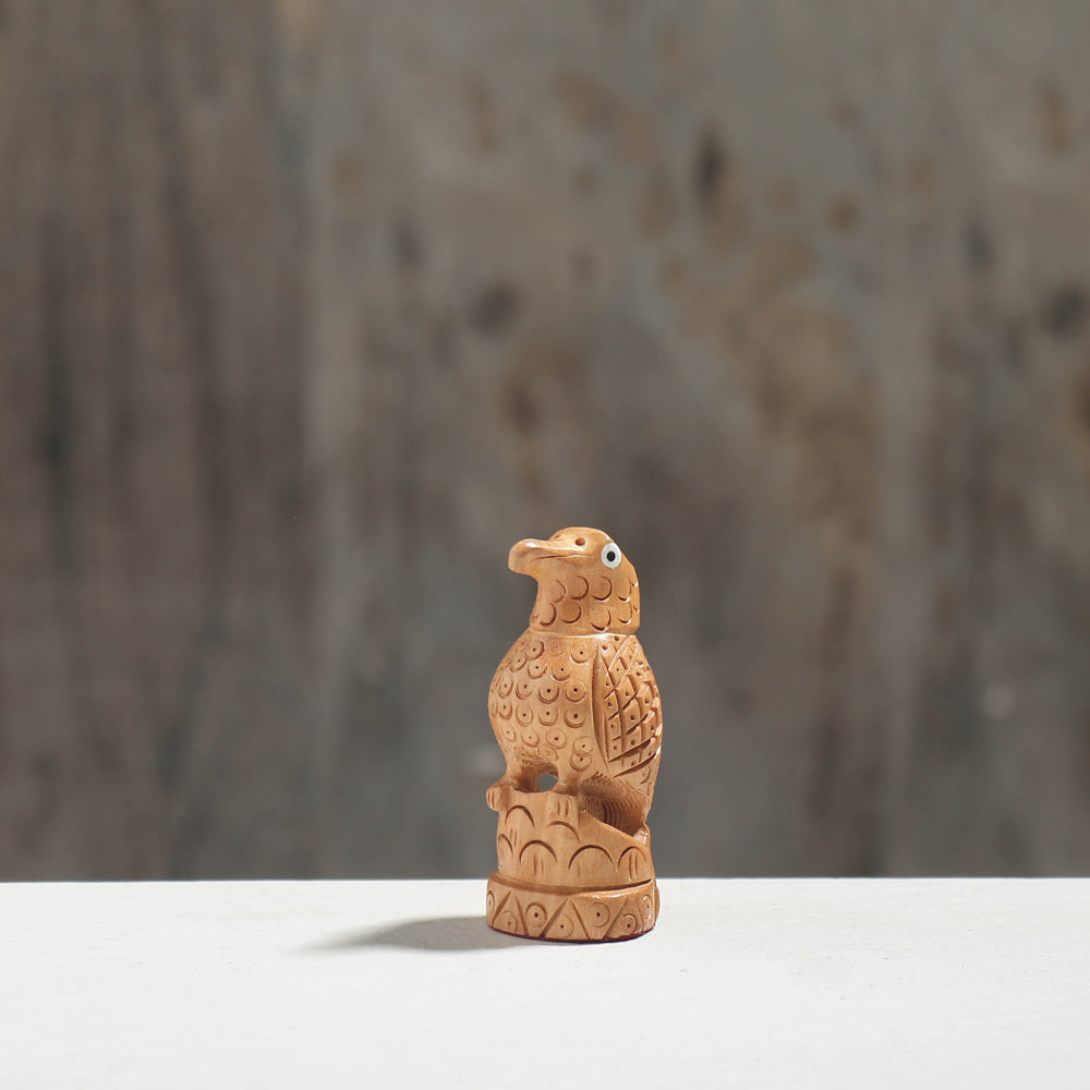 Bird - Hand Carved Kadam Wood Sculpture (3 in)