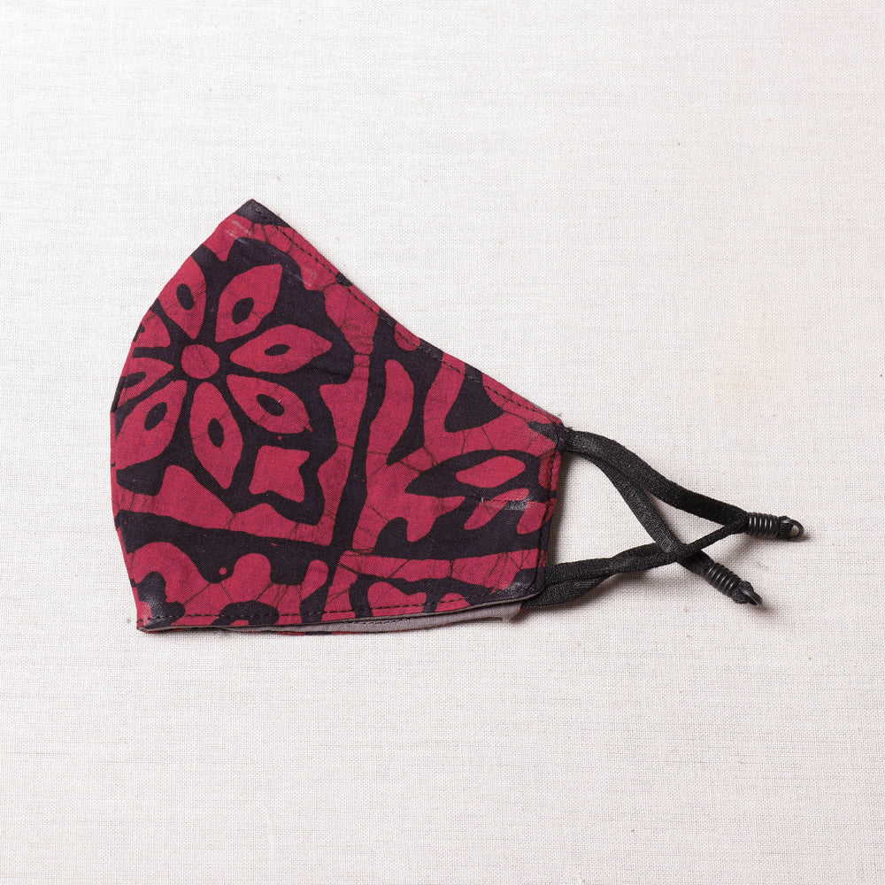 Batik Block Print Cotton 3 Layer Snug Fit Face Cover
