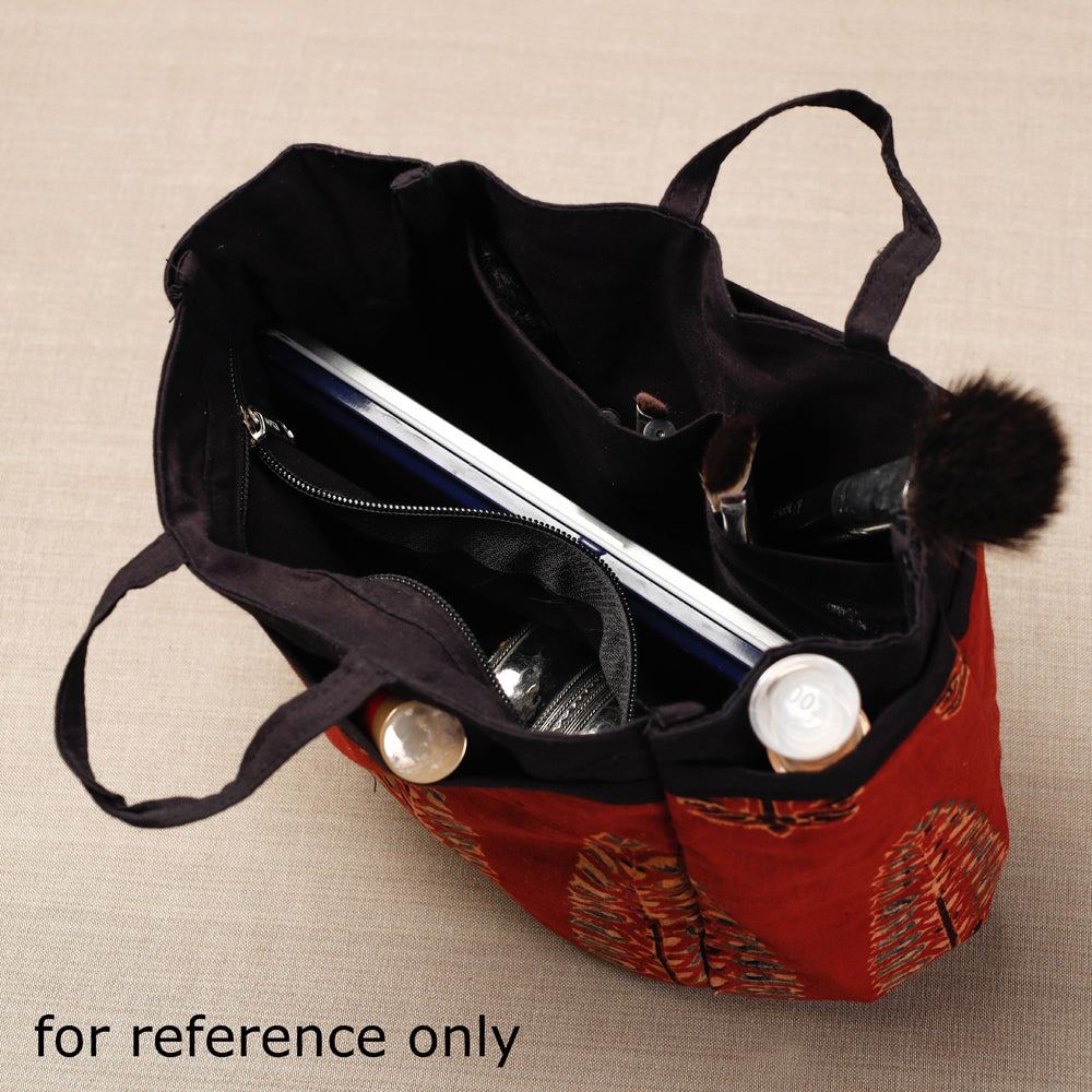 Brown - Ajrakh Multipurpose Cosmetic/Toiletry Cotton Pouch