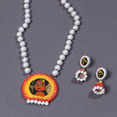 Bishnupur Handpainted Terracotta Necklace Set
