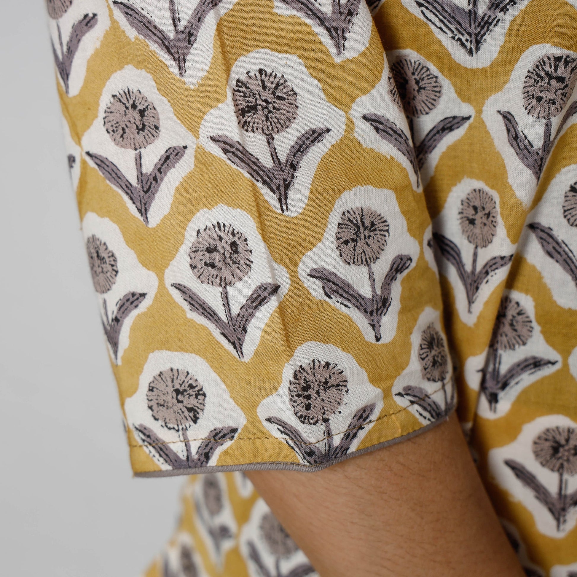 Beige - Sanganeri Block Printed Cotton Long Straight Kurta
