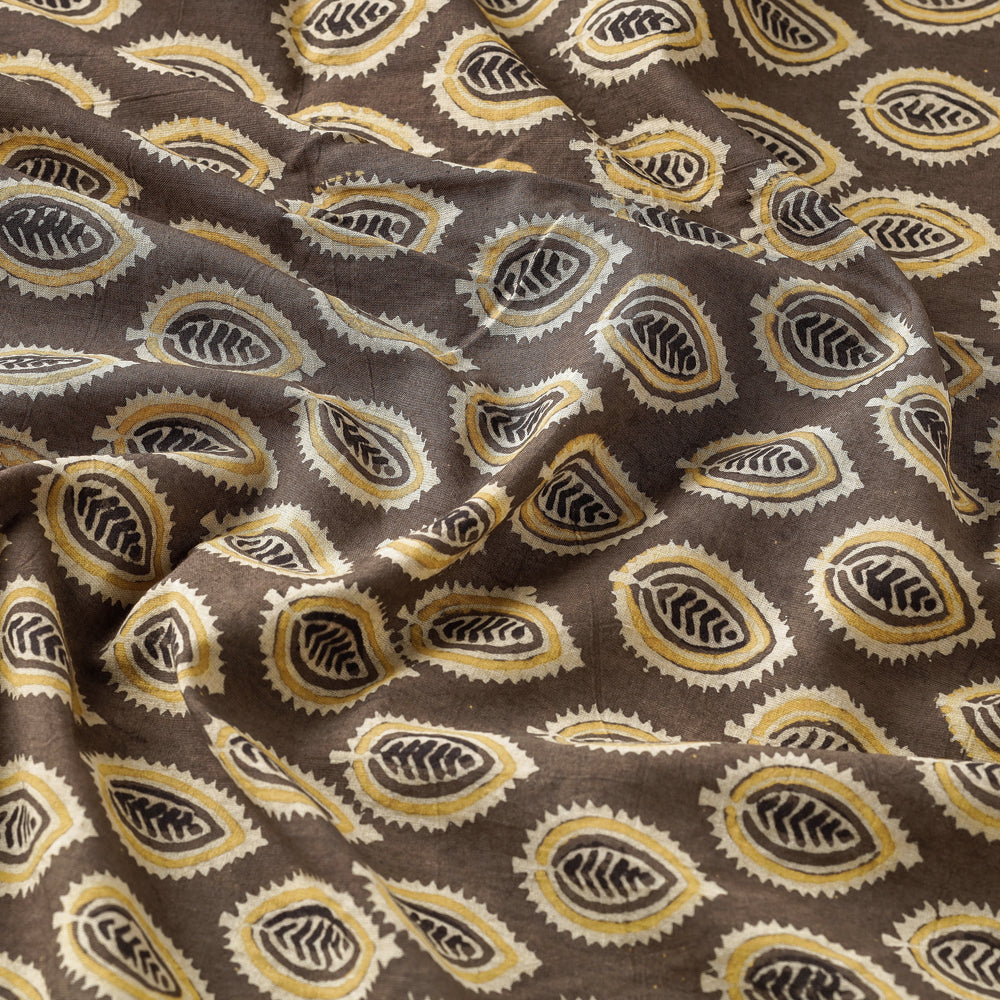 Brown - Ajrakh Block Printed Cotton Fabric