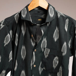 Black - Ikat Cotton Men Full Sleeve Shirt