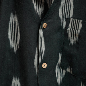 Black - Ikat Cotton Men Full Sleeve Shirt