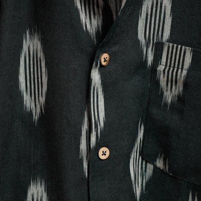 Black - Ikat Cotton Men Full Sleeve Shirt