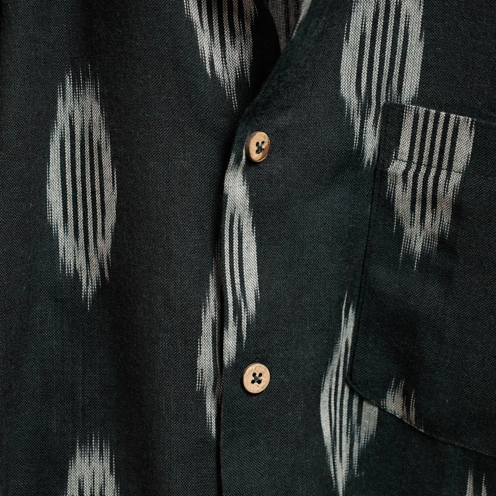 Black - Ikat Cotton Men Full Sleeve Shirt