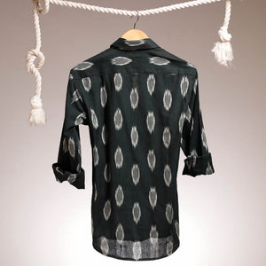 Black - Ikat Cotton Men Full Sleeve Shirt