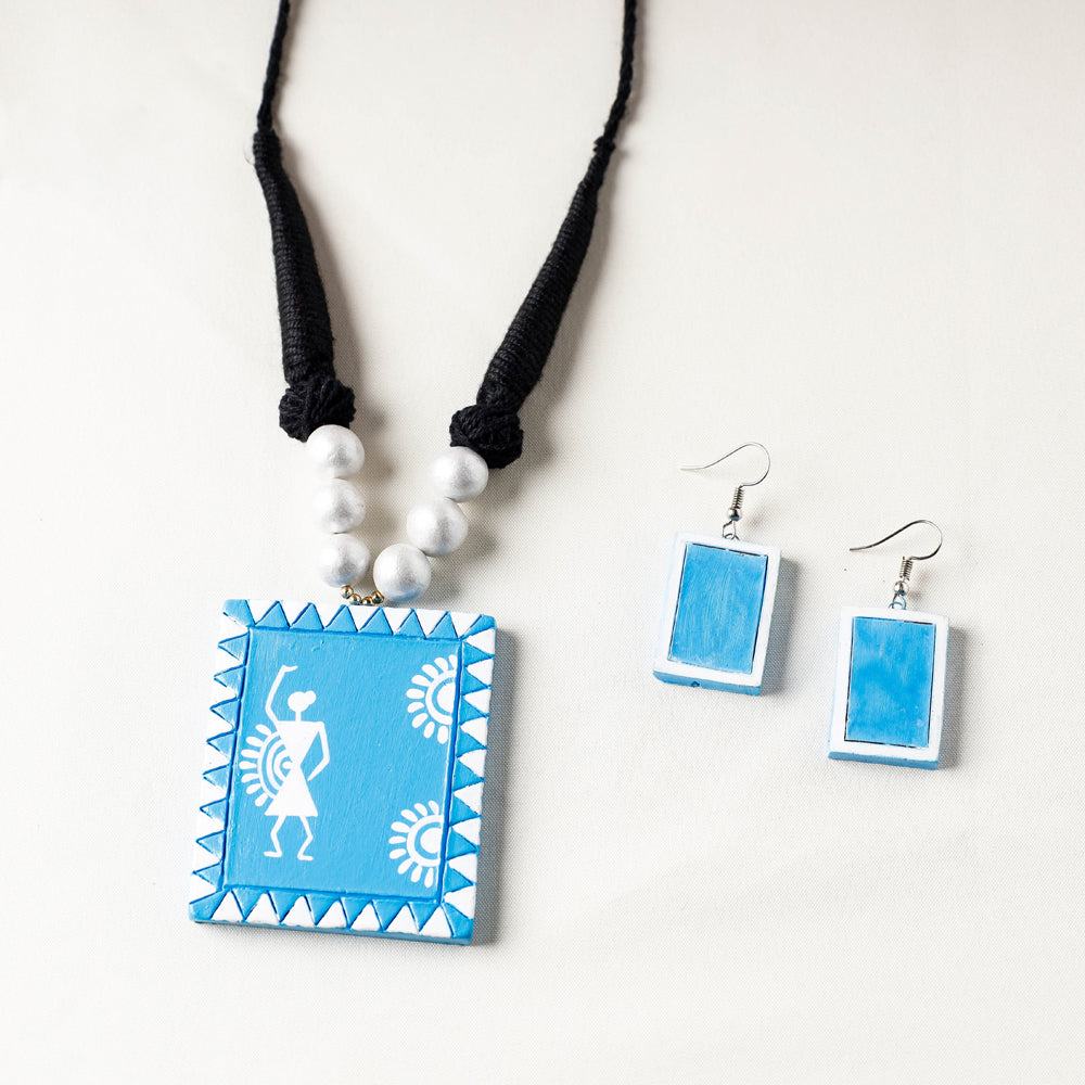Bishnupur Handpainted Terracotta Necklace Set
