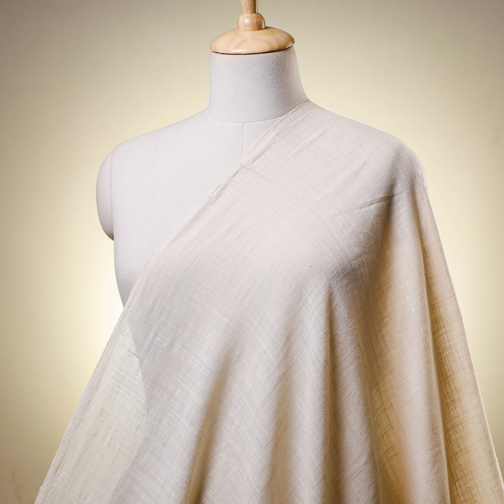 Beige - Jhiri Handloom Cotton Plain Fabric 02