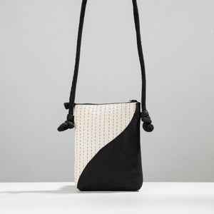 Black - Hand Embroidered Sling Bag