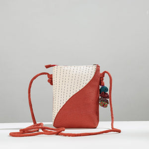 Brown - Hand Embroidered Sling Bag