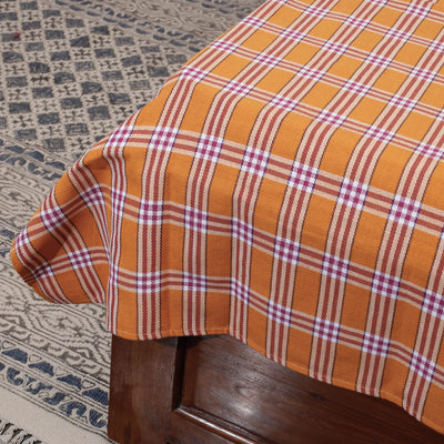 Brown - Mangalagiri Handloom Cotton Single Bedcover (85 x 60 in)