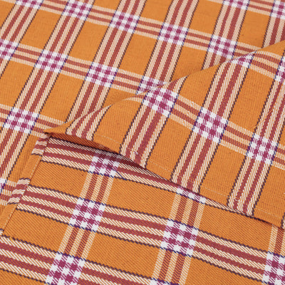 Brown - Mangalagiri Handloom Cotton Single Bedcover (85 x 60 in)