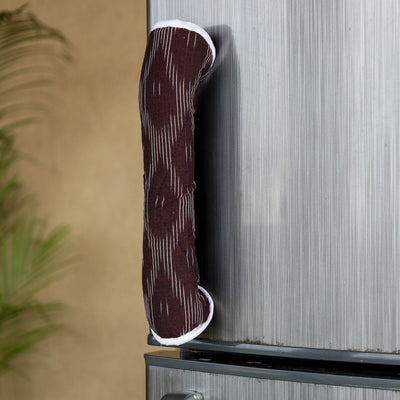 Brown - Pochampally Ikat Handmade Fridge Handle Cover