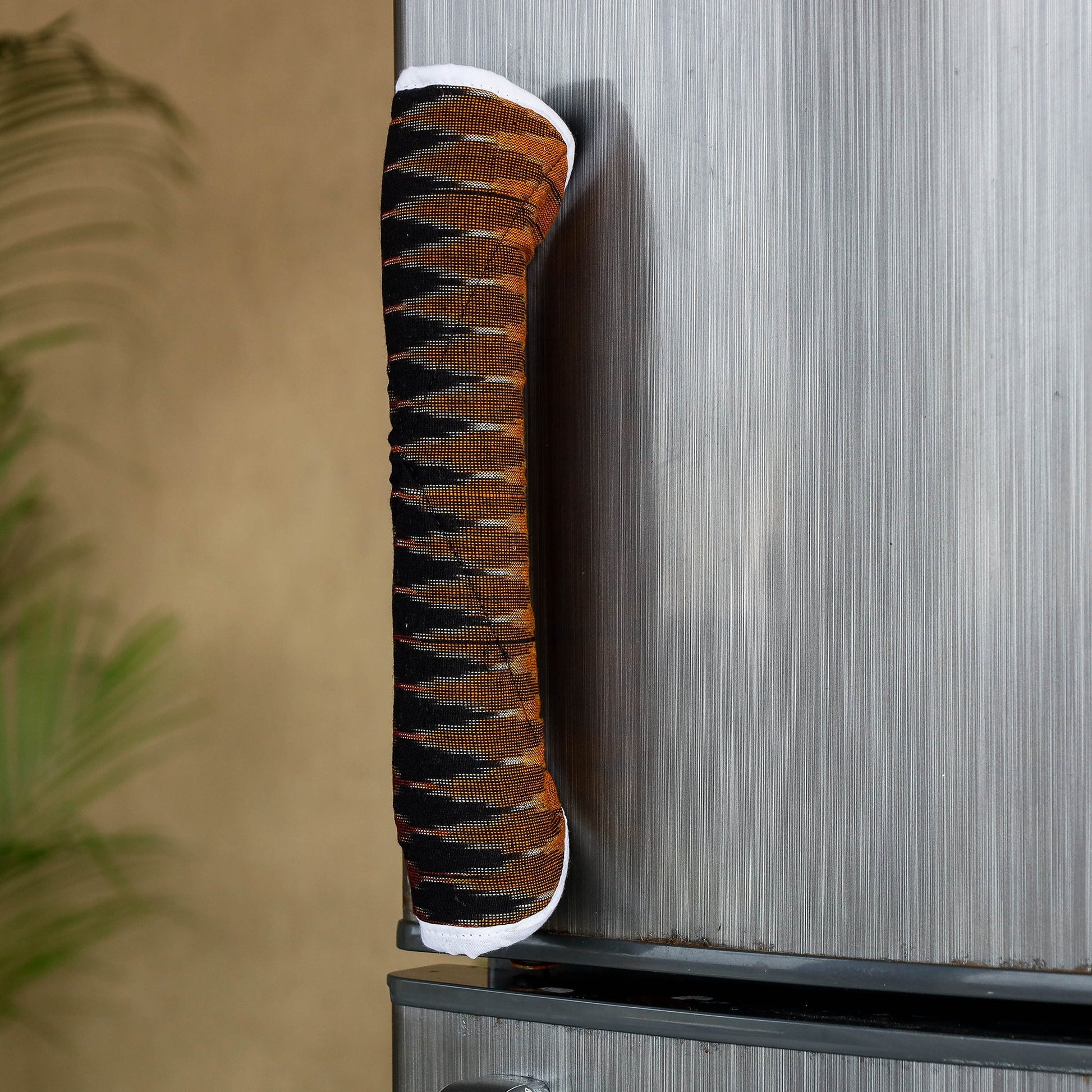 Brown - Pochampally Ikat Handmade Fridge Handle Cover