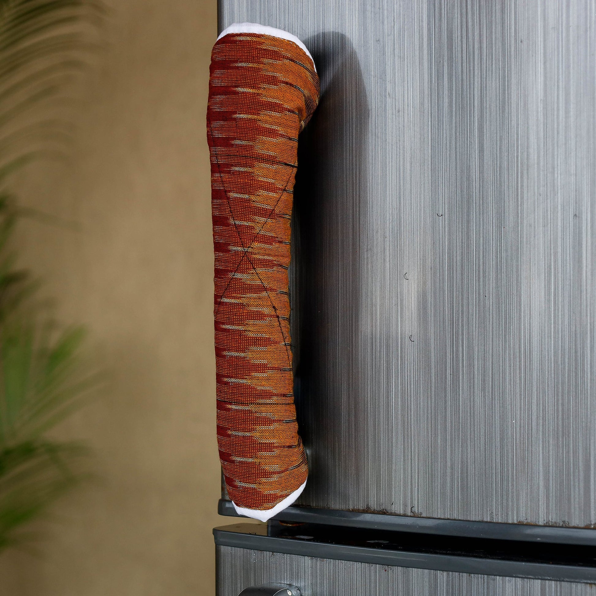 Brown - Pochampally Ikat Handmade Fridge Handle Cover