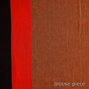 Brown - Bengal Woven Border Handloom Pure Cotton Saree