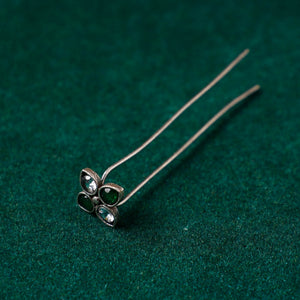 Antique Silver Finish Oxidised Brass Base Stone Work Juda Pin