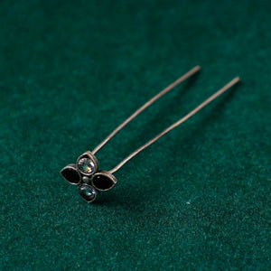 Antique Silver Finish Oxidised Brass Base Stone Work Juda Pin