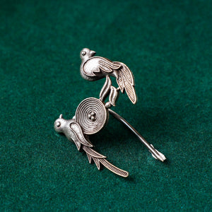 Antique Silver Finish Oxidised Brass Base Juda Pin