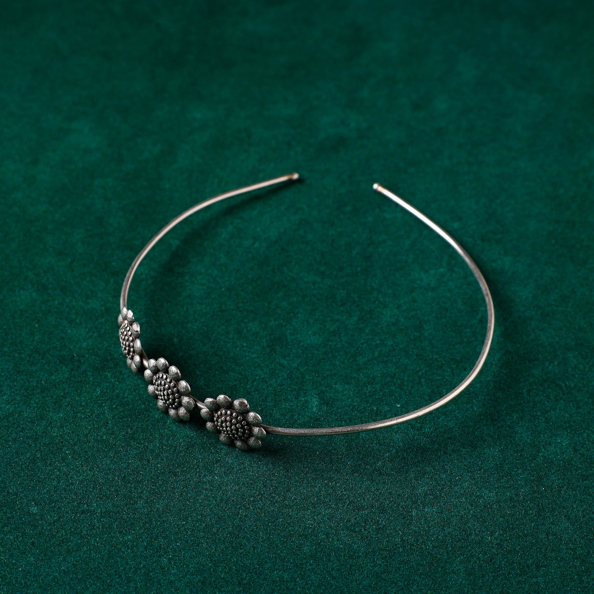 Antique Silver Finish Oxidised Brass Base Hair Band