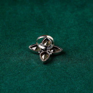 Antique Silver Finish Oxidised Brass Base Stone Work Ring (Adjustable)