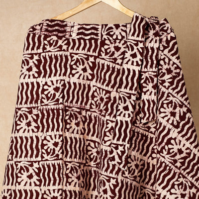 Brown - Hand Batik Printing Cotton Wrap Around Skirt