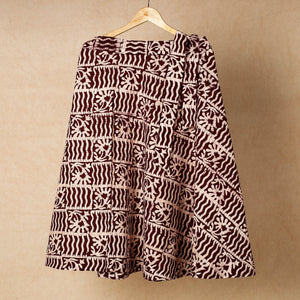 Brown - Hand Batik Printing Cotton Wrap Around Skirt