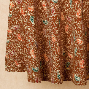 Brown - Hand Batik Printed Cotton Wrap Around Skirt