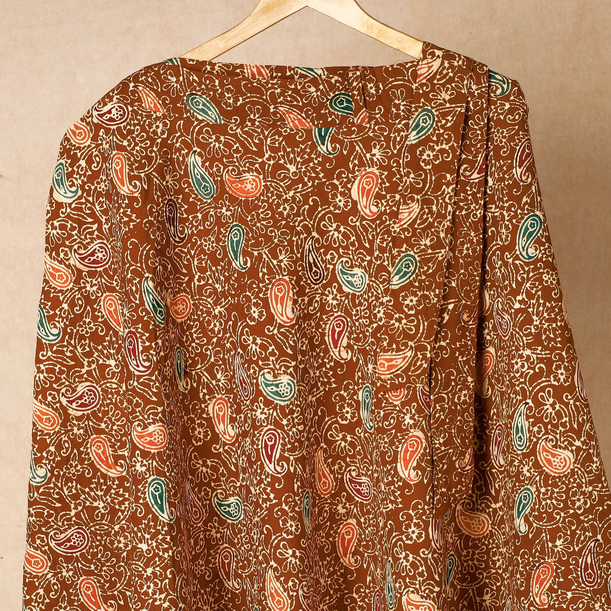 Brown - Hand Batik Printed Cotton Wrap Around Skirt