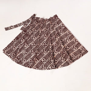Brown - Hand Batik Printing Cotton Wrap Around Skirt