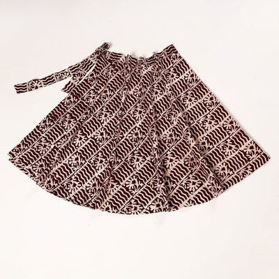 Brown - Hand Batik Printing Cotton Wrap Around Skirt