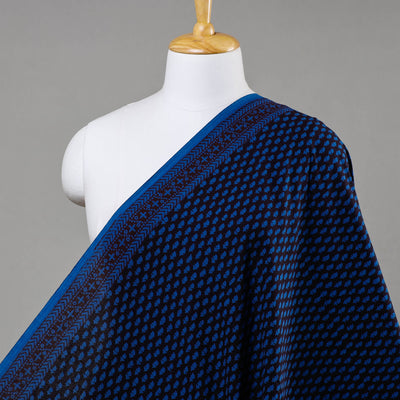 Blue - Bagh Hand Block printed Cotton Fabric