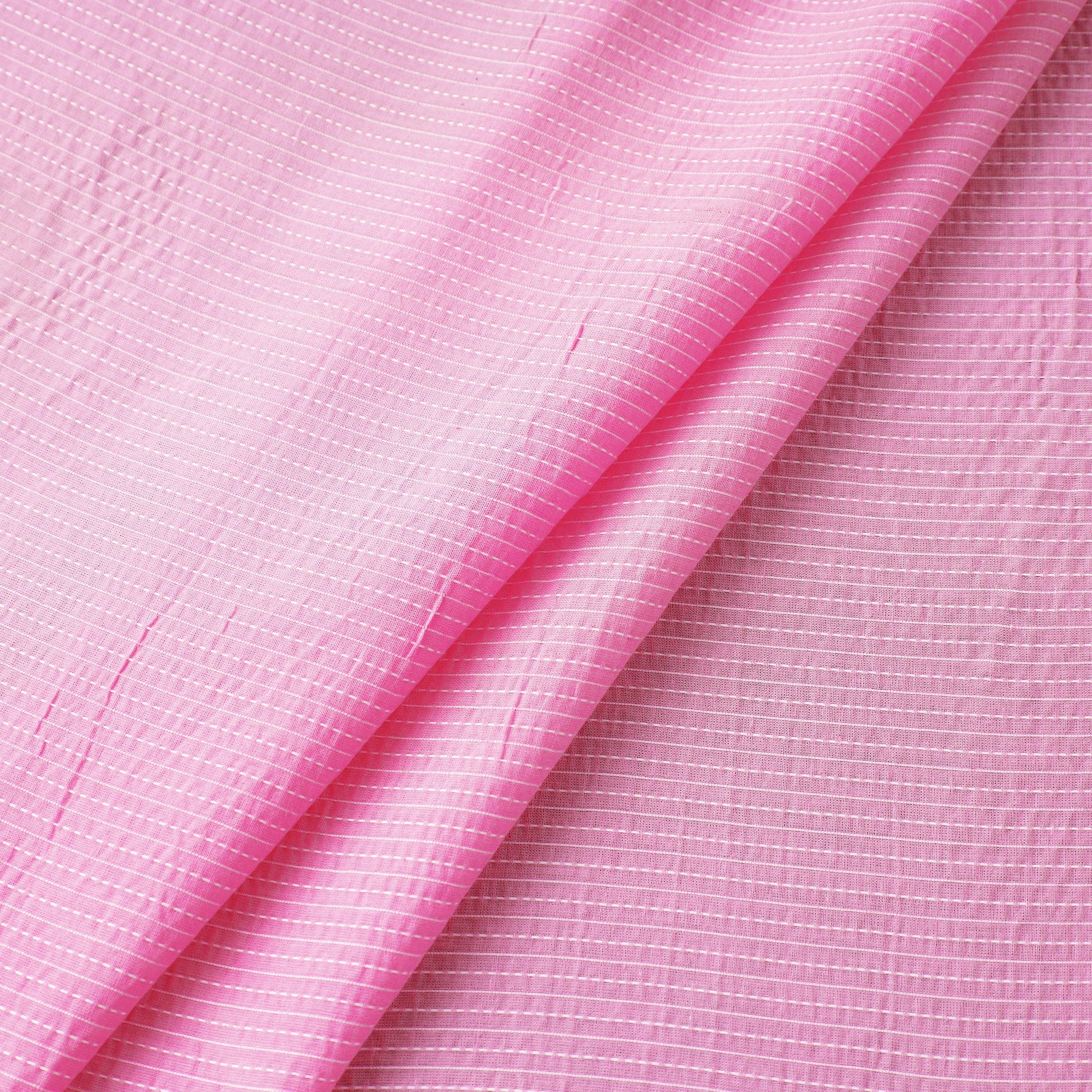 Baby Pink - Prewashed Running Stitch Plain Cotton Fabric 24