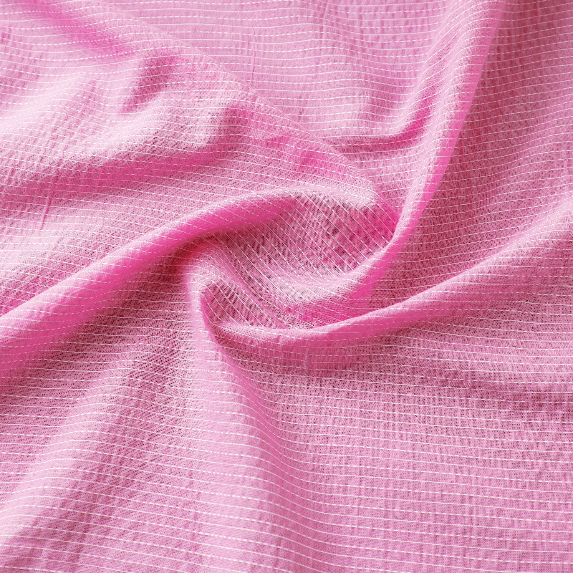 Baby Pink - Prewashed Running Stitch Plain Cotton Fabric 24