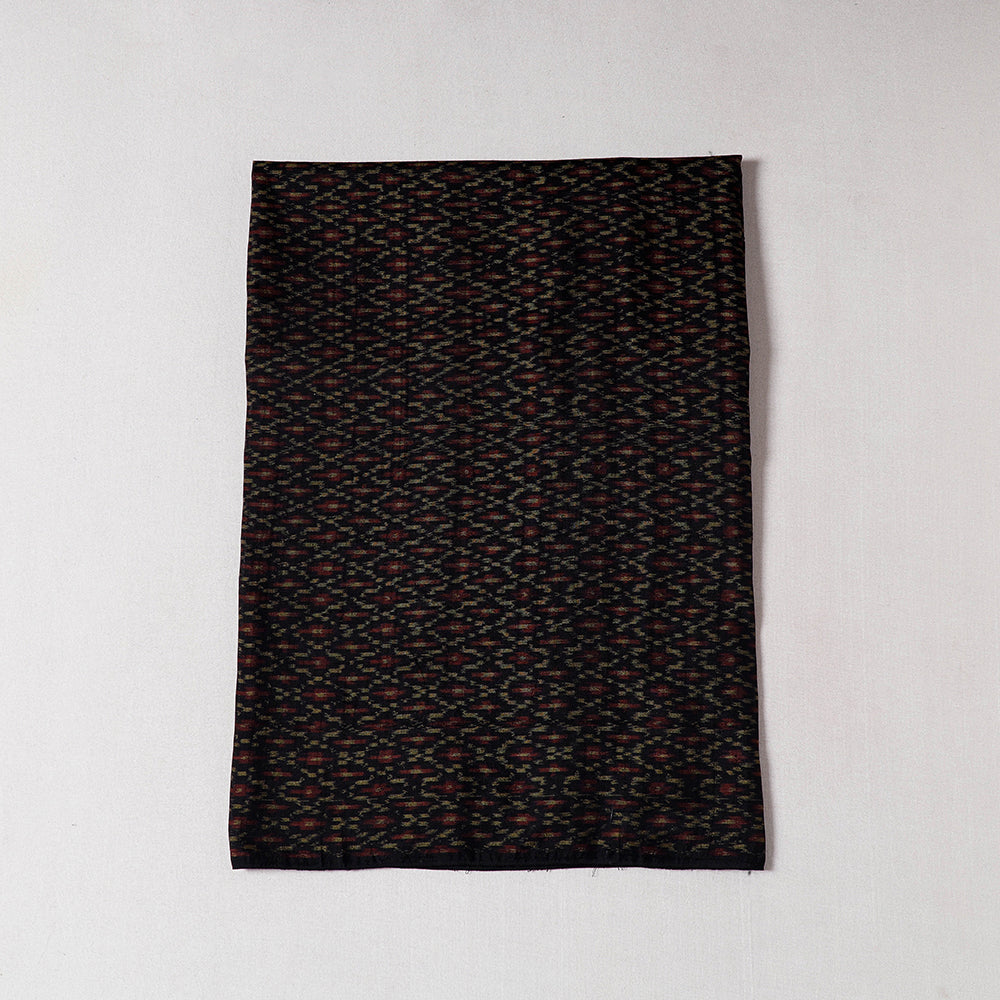 Black - Pochampally Ikat Weave Raw Silk Precut Fabric (1.3 meter)