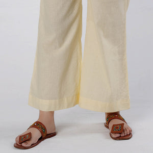 Beige - Running Stitch Cotton Palazzo by iTokri Casuals