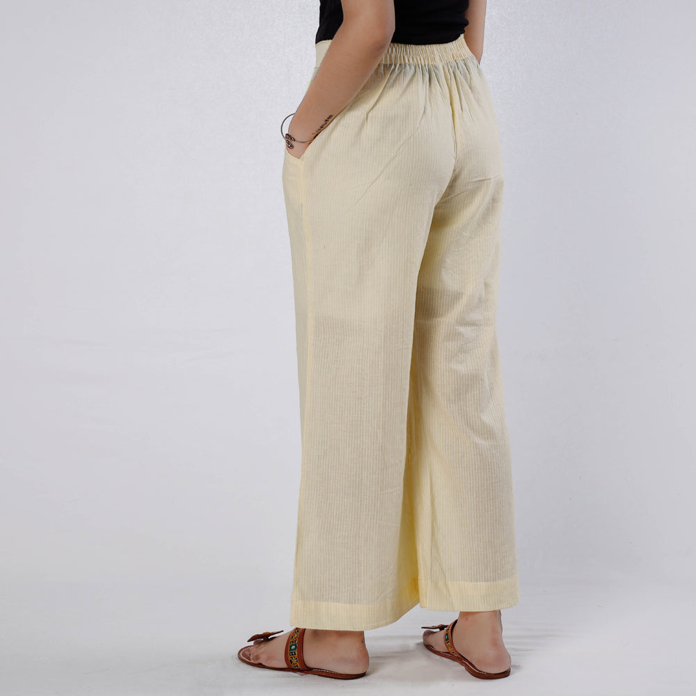 Beige - Running Stitch Cotton Palazzo by iTokri Casuals