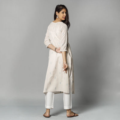 Beige - Jacquard Cotton Straight Kurta 12