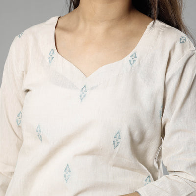Beige - Jacquard Cotton Straight Kurta 12