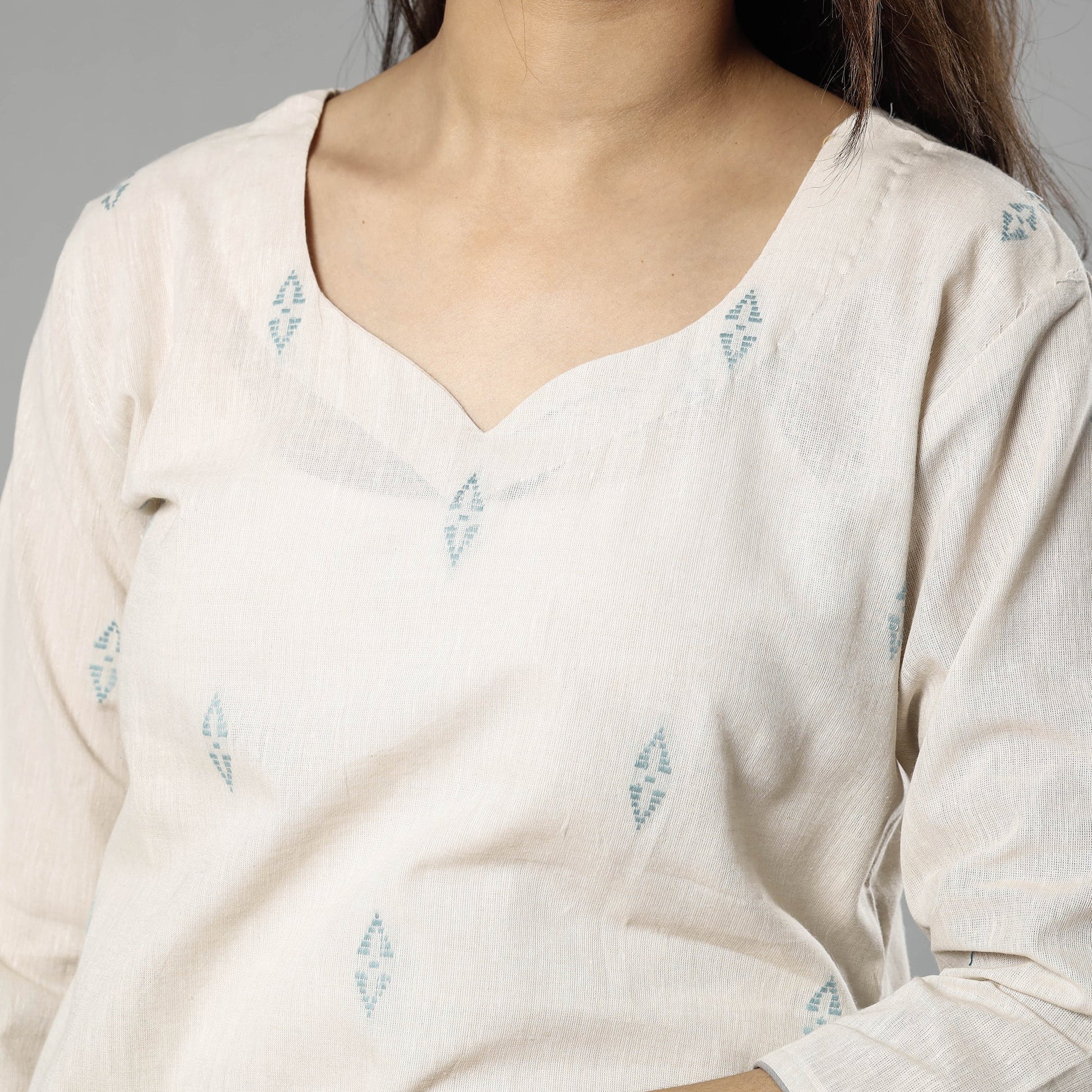 Beige - Jacquard Cotton Straight Kurta 12