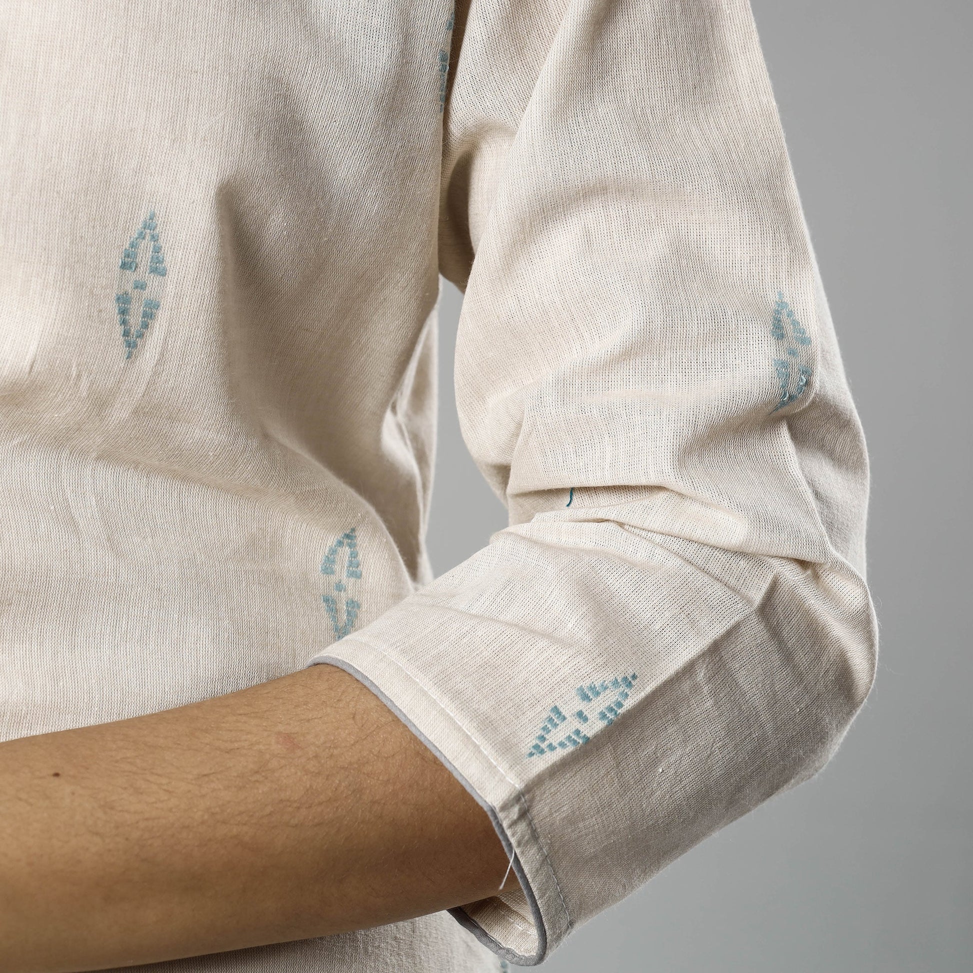 Beige - Jacquard Cotton Straight Kurta 12