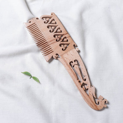 Bijnor Hand Carved Steam Beech Wood Comb (Large)