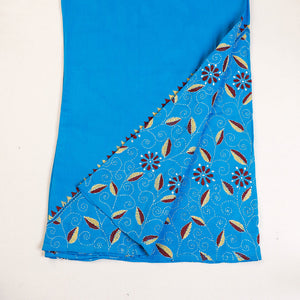 Blue - Cotton Bengal Kantha Embroidery Palazzo