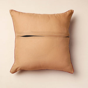 Brown - Bagh Block Printed Pure Cotton Cushion Cover (16 x 16 in)